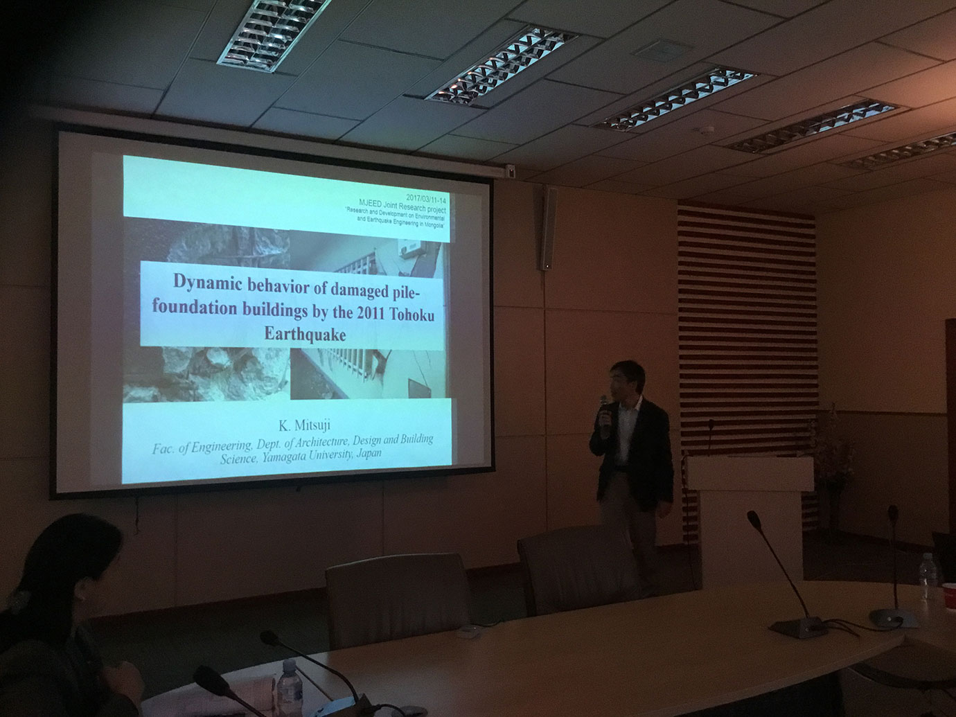 「第11回建築構造物に関する地盤工学に関する年次大会」及び「モンゴル‐日本の地震工学研究に関する共同セミナー」において講演